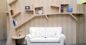 Libreria albero di design in legno artigianale su misura 